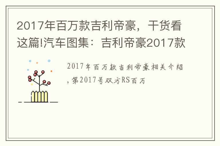 2017年百万款吉利帝豪，干货看这篇!汽车图集：吉利帝豪2017款两厢RS百万款