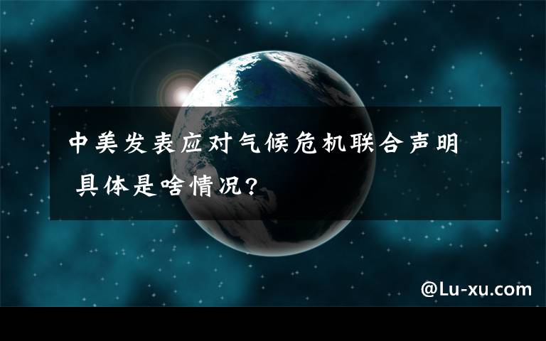 中美发表应对气候危机联合声明 具体是啥情况?