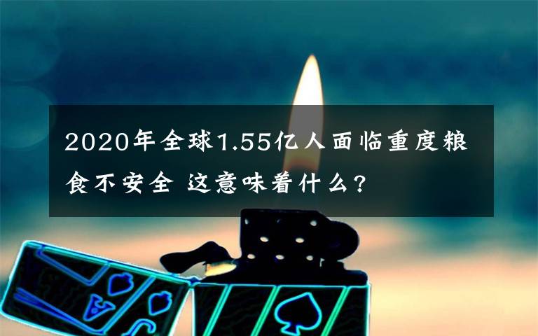 2020年全球1.55亿人面临重度粮食不安全 这意味着什么?