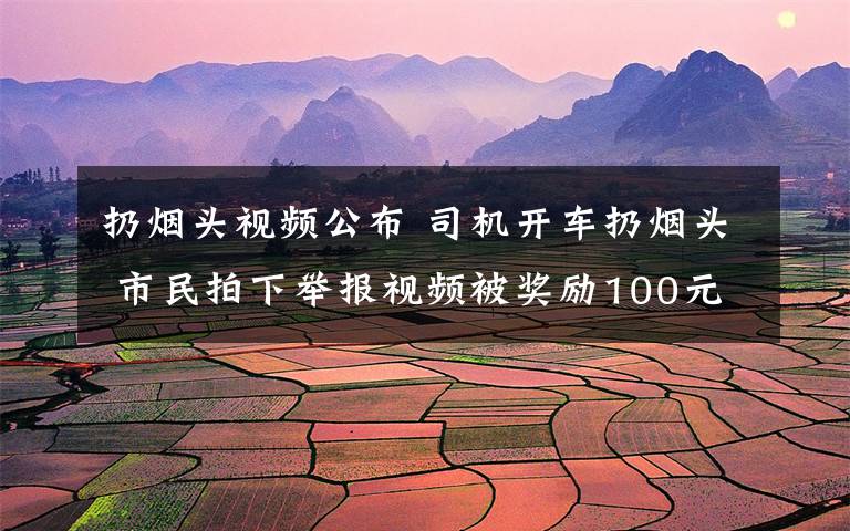 扔烟头视频公布 司机开车扔烟头 市民拍下举报视频被奖励100元