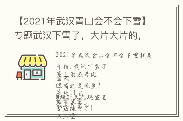 【2021年武汉青山会不会下雪】专题武汉下雪了，大片大片的，各部门纷纷出动！最新天气预报来了