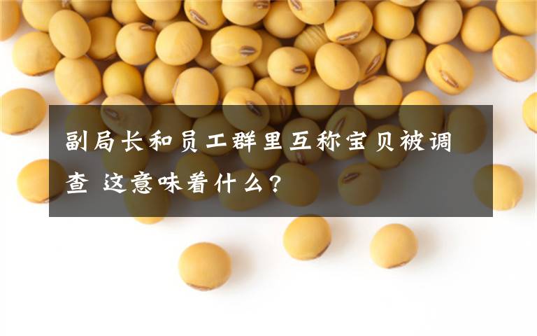 副局长和员工群里互称宝贝被调查 这意味着什么?