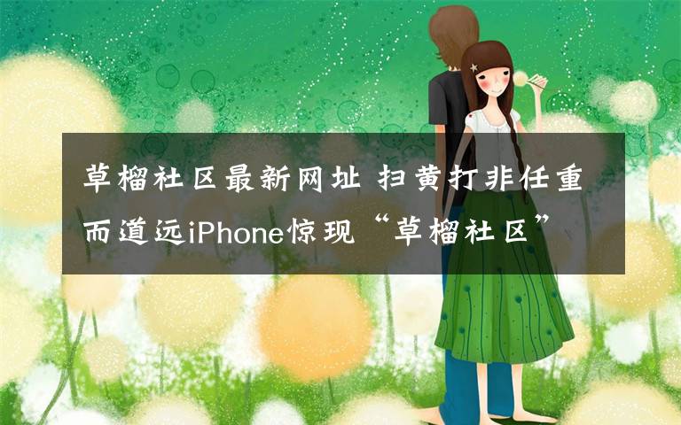 草榴社区最新网址 扫黄打非任重而道远iPhone惊现“草榴社区”APP版