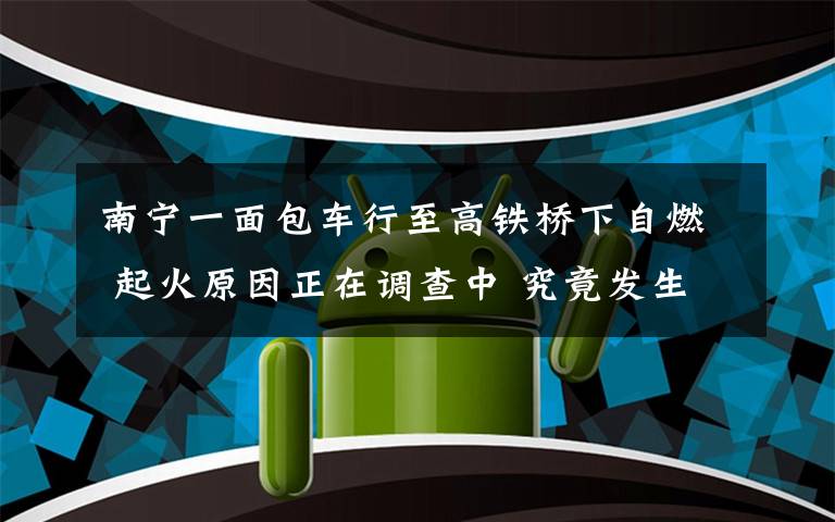 南宁一面包车行至高铁桥下自燃 起火原因正在调查中 究竟发生了什么?