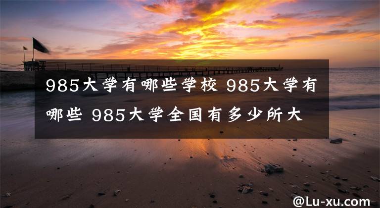 985大学有哪些学校 985大学有哪些 985大学全国有多少所大学