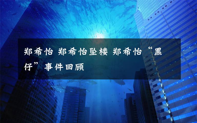 郑希怡 郑希怡坠楼 郑希怡“黑仔”事件回顾