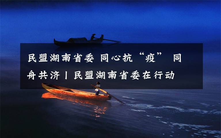 民盟湖南省委 同心抗“疫” 同舟共济丨民盟湖南省委在行动