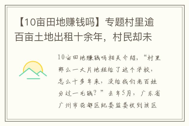 【10亩田地赚钱吗】专题村里逾百亩土地出租十余年，村民却未见丝毫租金，钱呢？