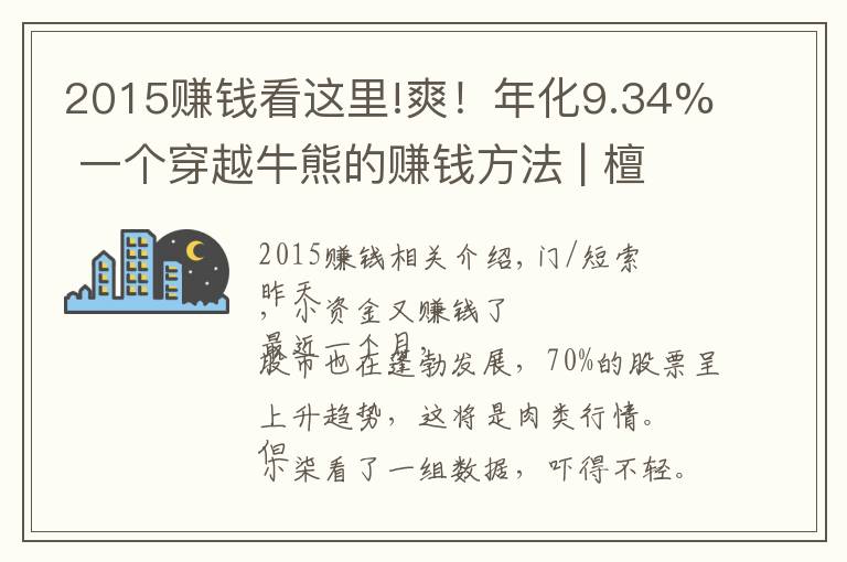 2015赚钱看这里!爽！年化9.34% 一个穿越牛熊的赚钱方法 | 檀策略