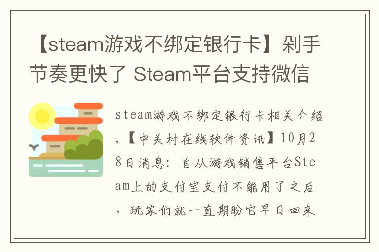 【steam游戏不绑定银行卡】剁手节奏更快了 Steam平台支持微信支付