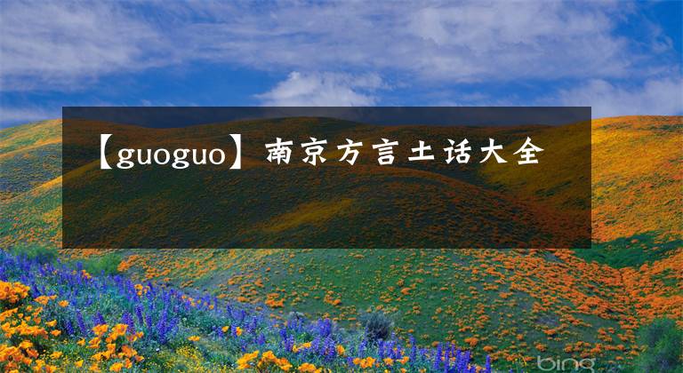 【guoguo】南京方言土话大全