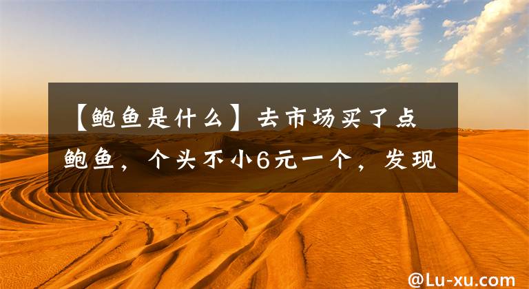 【鲍鱼是什么】去市场买了点鲍鱼，个头不小6元一个，发现和以前买的完全不一样