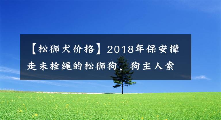 【松狮犬价格】2018年保安撵走未栓绳的松狮狗，狗主人索赔数十万，最终结局如何