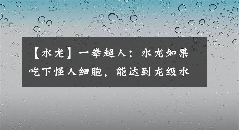 【水龙】一拳超人：水龙如果吃下怪人细胞，能达到龙级水平，能打败豪杰吗