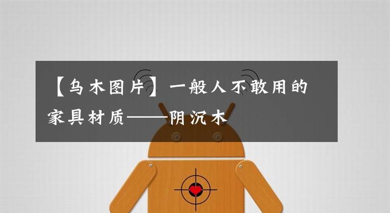 【乌木图片】一般人不敢用的家具材质——阴沉木