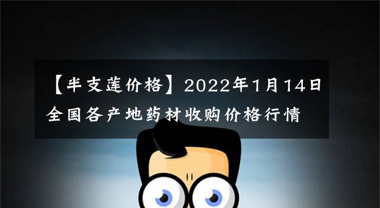 【半支莲价格】2022年1月14日全国各产地药材收购价格行情