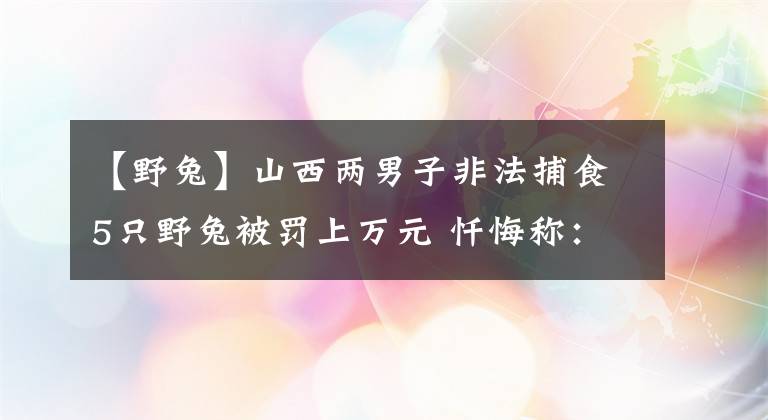 【野兔】山西两男子非法捕食5只野兔被罚上万元 忏悔称：这只野兔有点贵