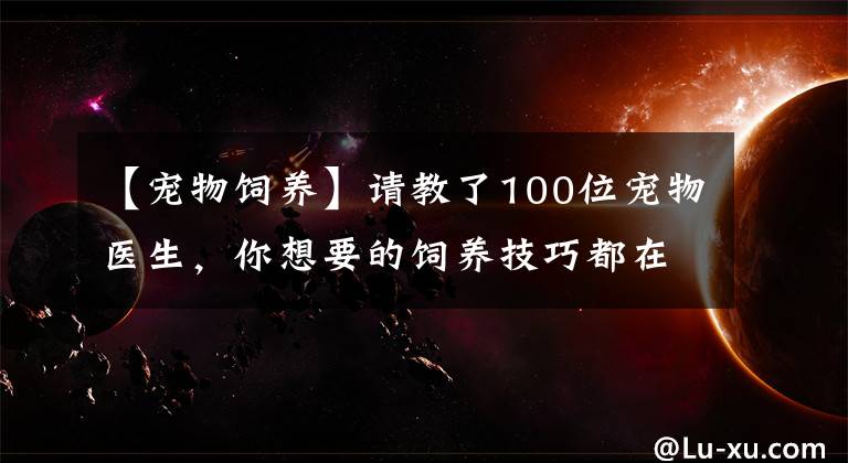 【宠物饲养】请教了100位宠物医生，你想要的饲养技巧都在这了