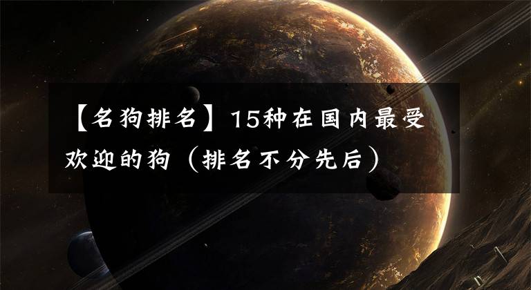 【名狗排名】15种在国内最受欢迎的狗（排名不分先后）