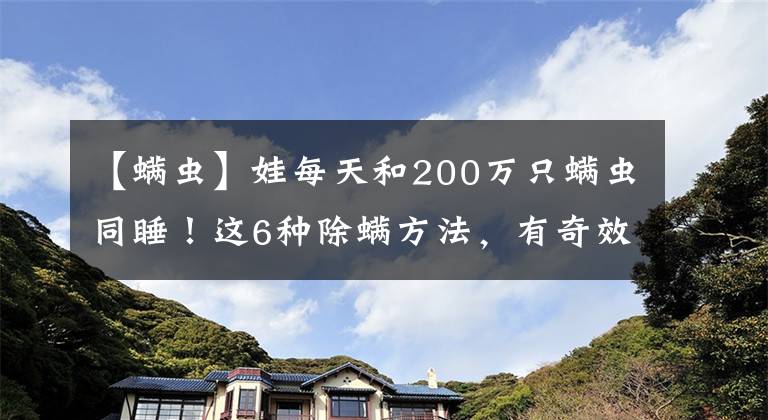 【螨虫】娃每天和200万只螨虫同睡！这6种除螨方法，有奇效