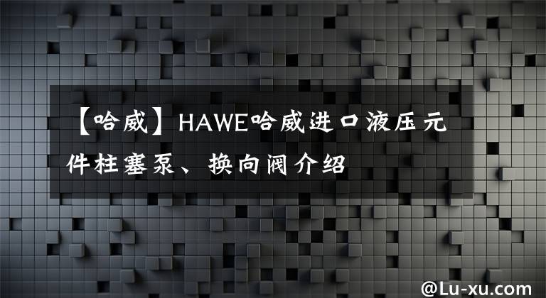【哈威】HAWE哈威进口液压元件柱塞泵、换向阀介绍