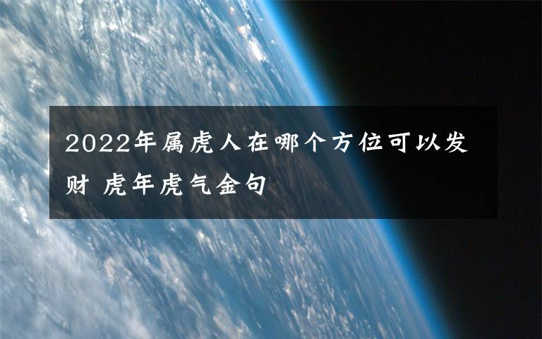 2022年属虎人在哪个方位可以发财 虎年虎气金句