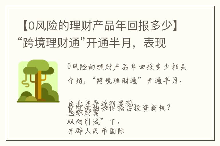 【0风险的理财产品年回报多少】“跨境理财通”开通半月，表现如何？