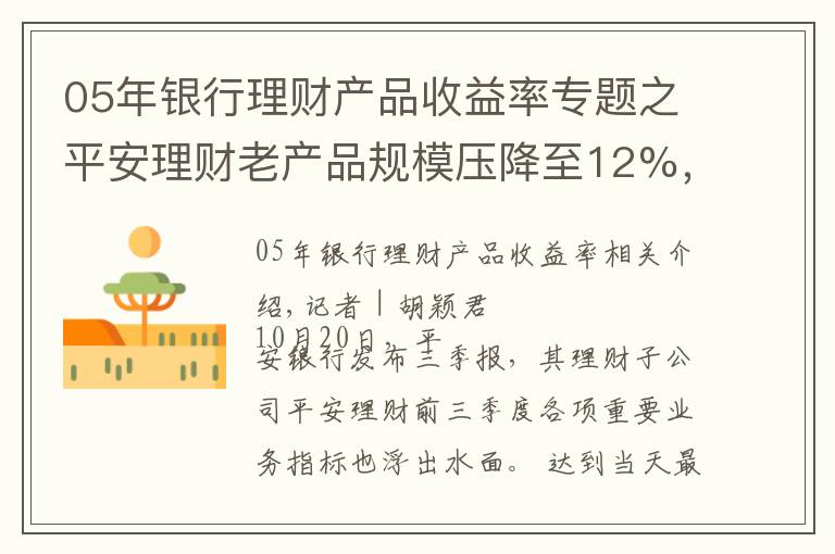 05年银行理财产品收益率专题之平安理财老产品规模压降至12%，净值型产品规模超7000亿元