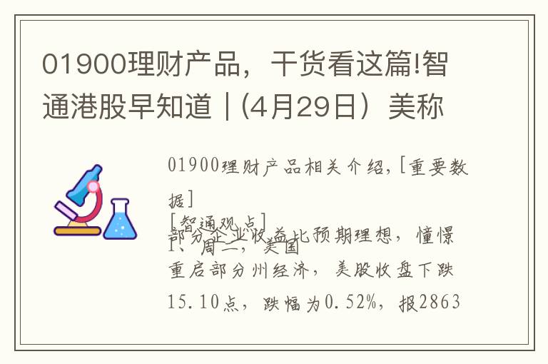 01900理财产品，干货看这篇!智通港股早知道︱(4月29日）美称食品供应链正在断裂 传京东(JD.US)申请香港二次上市