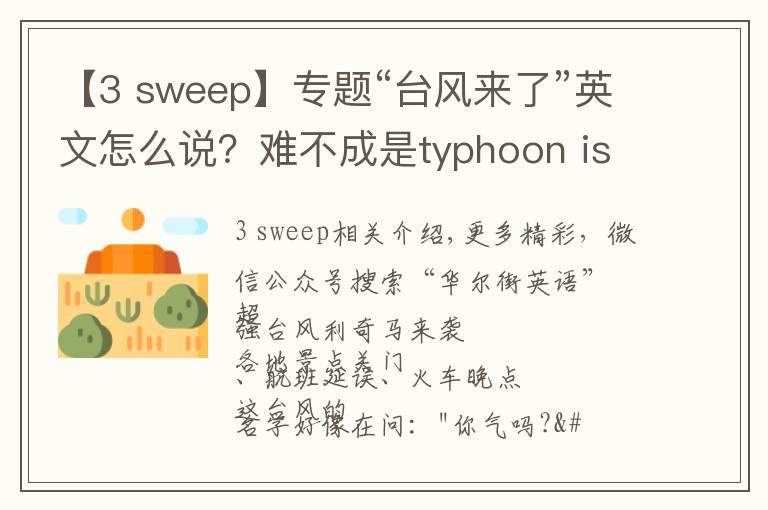 【3 sweep】专题“台风来了”英文怎么说？难不成是typhoon is coming?