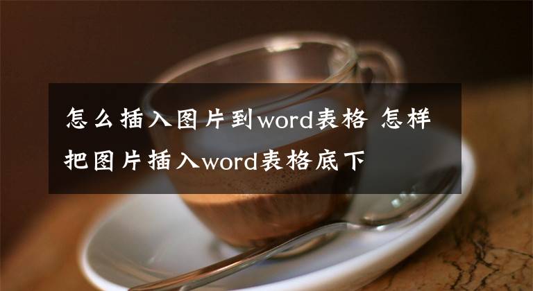 怎么插入图片到word表格 怎样把图片插入word表格底下