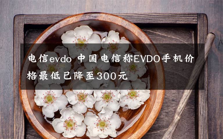 电信evdo 中国电信称EVDO手机价格最低已降至300元