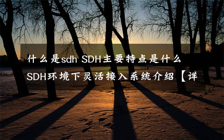什么是sdh SDH主要特点是什么 SDH环境下灵活接入系统介绍【详解】
