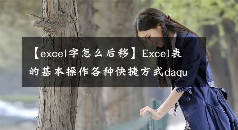 【excel字怎么后移】Excel表的基本操作各种快捷方式daquan