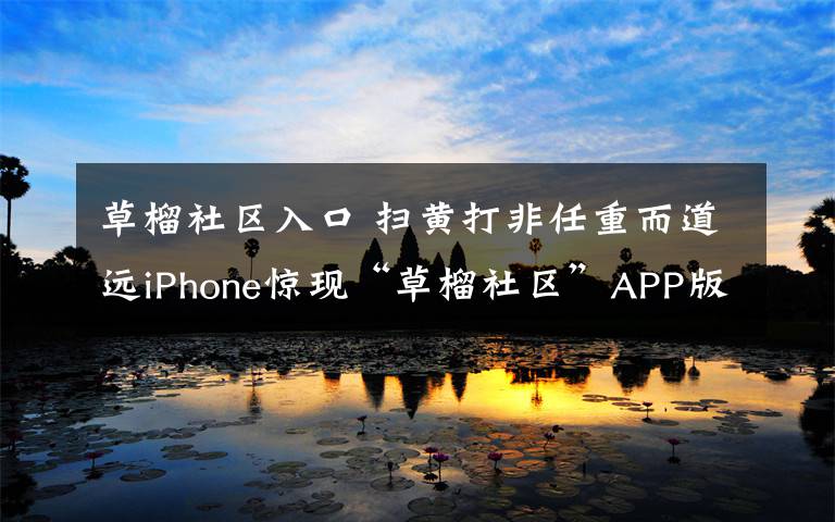 草榴社区入口 扫黄打非任重而道远iPhone惊现“草榴社区”APP版