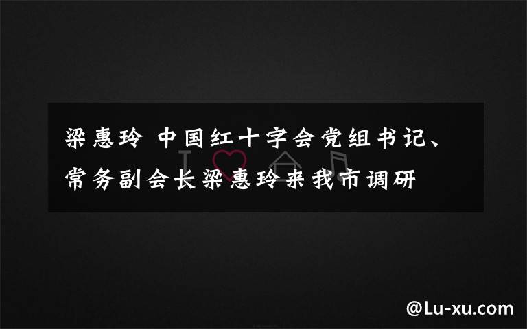 梁惠玲 中国红十字会党组书记、常务副会长梁惠玲来我市调研