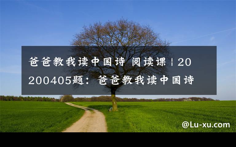 爸爸教我读中国诗 阅读课 | 20200405题：爸爸教我读中国诗  （文学类四）