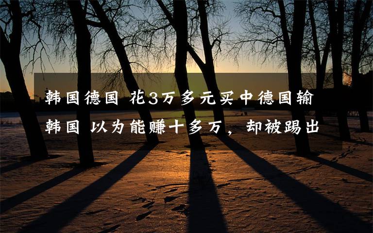 韩国德国 花3万多元买中德国输韩国 以为能赚十多万，却被踢出群