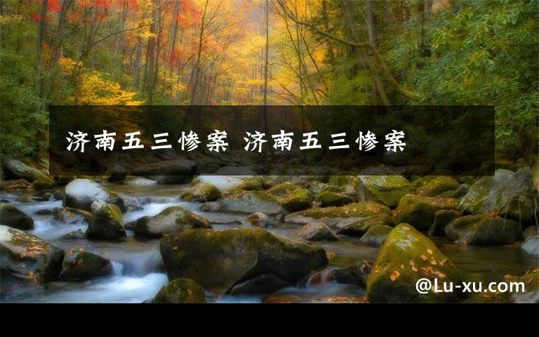 济南五三惨案 济南五三惨案文章配图
