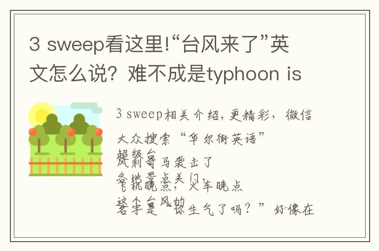 3 sweep看这里!“台风来了”英文怎么说？难不成是typhoon is coming?