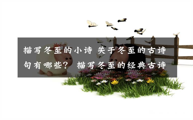 描写冬至的小诗 关于冬至的古诗句有哪些？ 描写冬至的经典古诗词大全文章配图