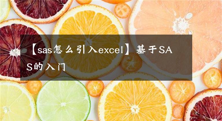 【sas怎么引入excel】基于SAS的入门