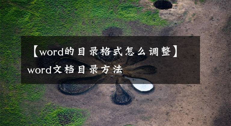 【word的目录格式怎么调整】word文档目录方法