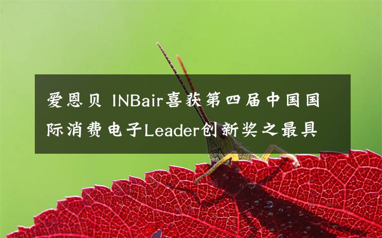爱恩贝 INBair喜获第四届中国国际消费电子Leader创新奖之最具创新潜力大奖