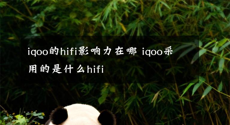 iqoo的hifi影响力在哪 iqoo采用的是什么hifi