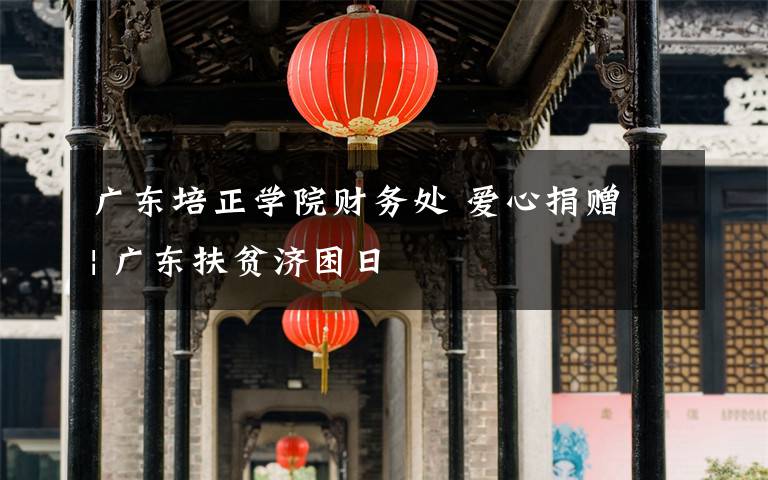 广东培正学院财务处 爱心捐赠 | 广东扶贫济困日