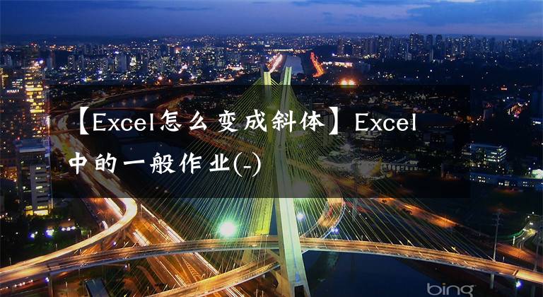 【Excel怎么变成斜体】Excel中的一般作业(-)