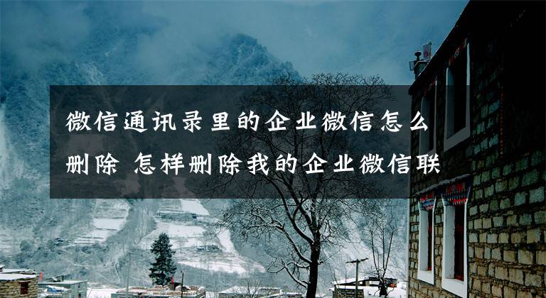 微信通讯录里的企业微信怎么删除 怎样删除我的企业微信联系人文章配图