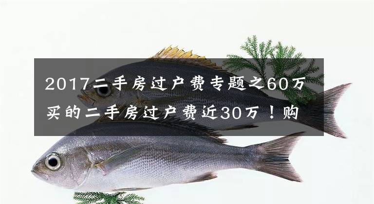 2017二手房过户费专题之60万买的二手房过户费近30万！购特殊房源需注意增值的税费