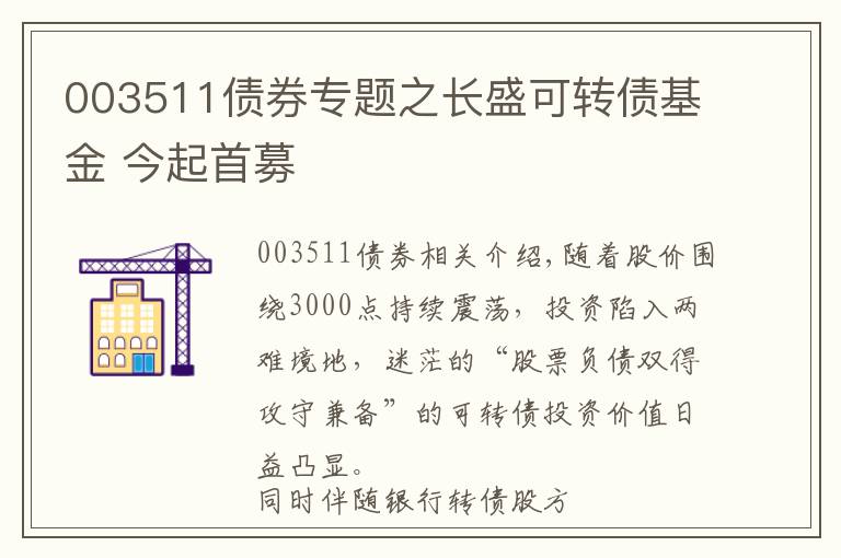 003511债券专题之长盛可转债基金 今起首募